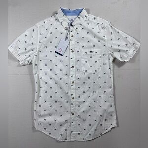 NWT Vineyard Vines x Target White Whale Print Short Sleeve Button Down Shirt S